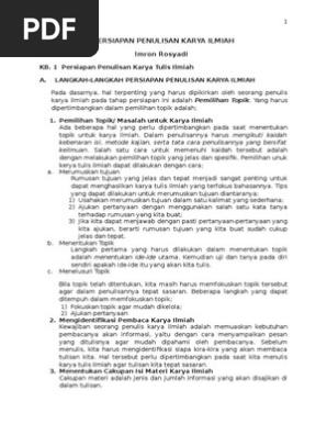 Sistematika Penulisan Karya Ilmiah