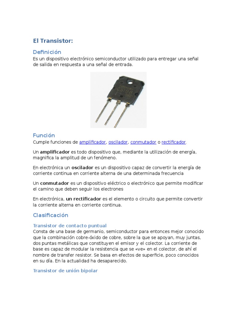 El Transitor | PDF | Transistor | Circuito integrado