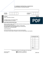 IGCSE Physics Paper 6 Summer 2009