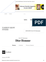 Dior Homme: Fashion Show Finder