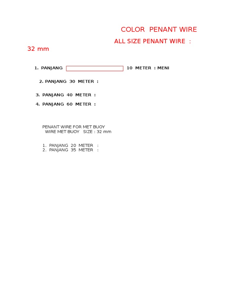 Pennant Wire Specifications and Sizes | PDF