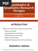 Quantitative & Qualitative Research Designs