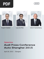 Download Speeches Audi Press Conference Shanghai Motor Show 2015 April 20 2015  by AUDI AG SN262432259 doc pdf
