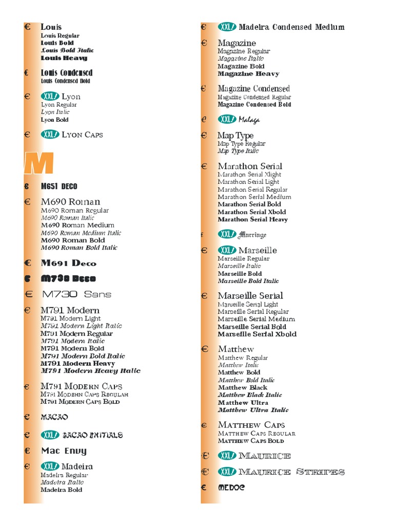 Font Styles and Variants Catalog | PDF | Home & Garden