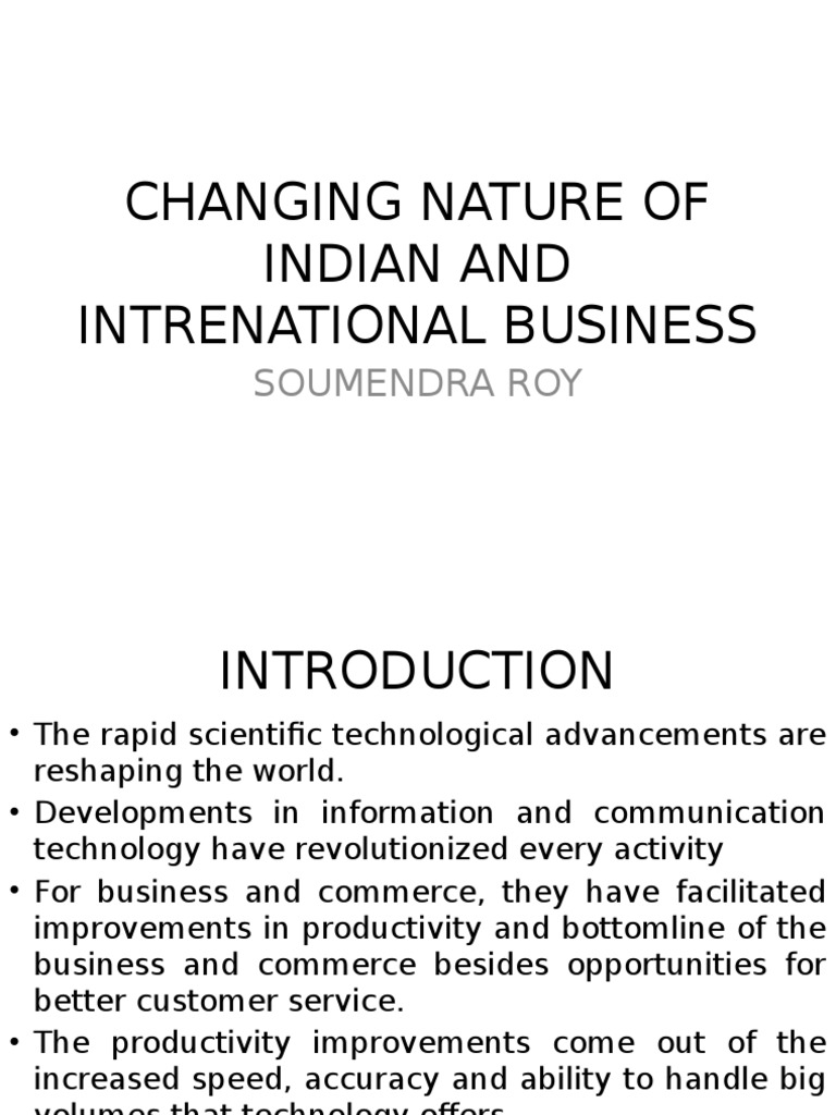 Nature of Indian and Intrenational Business | PDF | Carbon Footprint Greenhouse Gas
