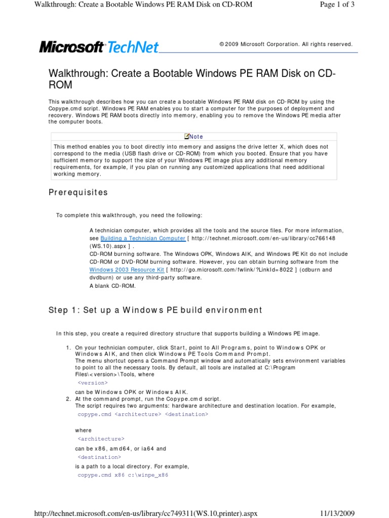 Create Bootable Windows PE CD-ROM | PDF | Booting | Command Line Interface