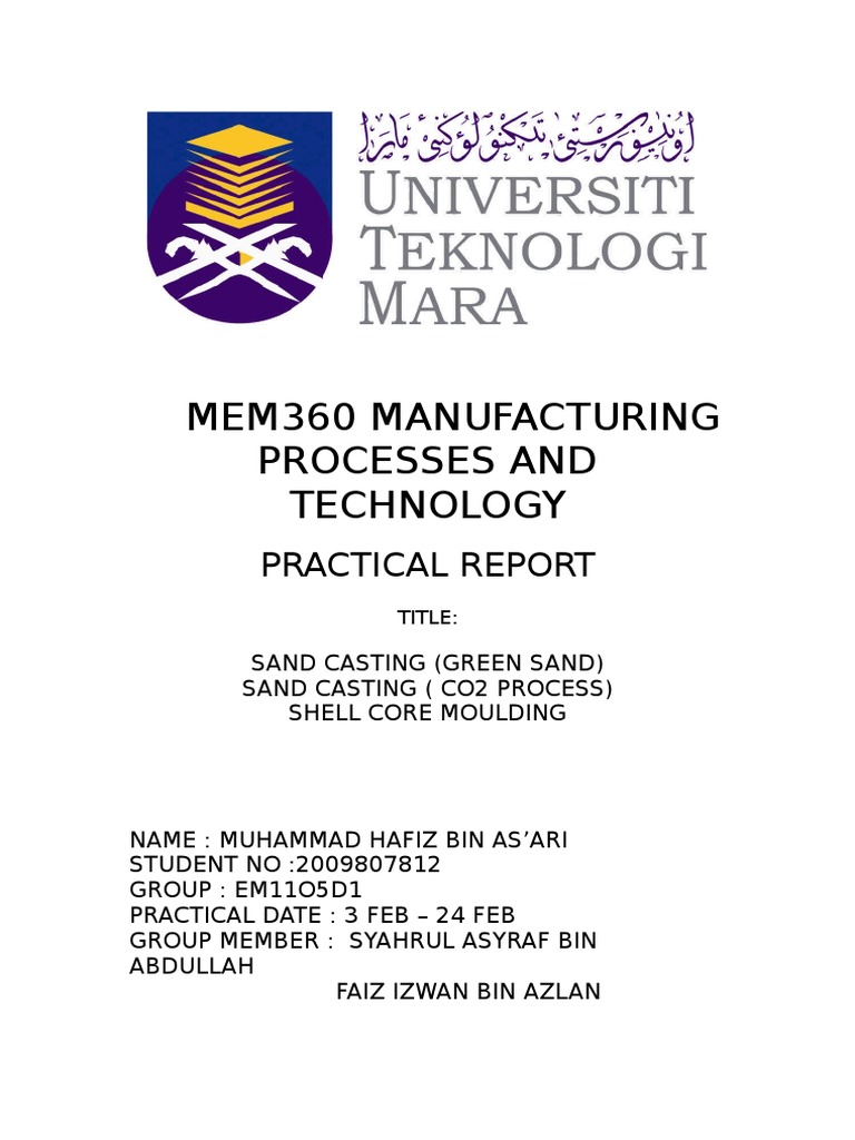 Sand Casting Techniques Report | PDF