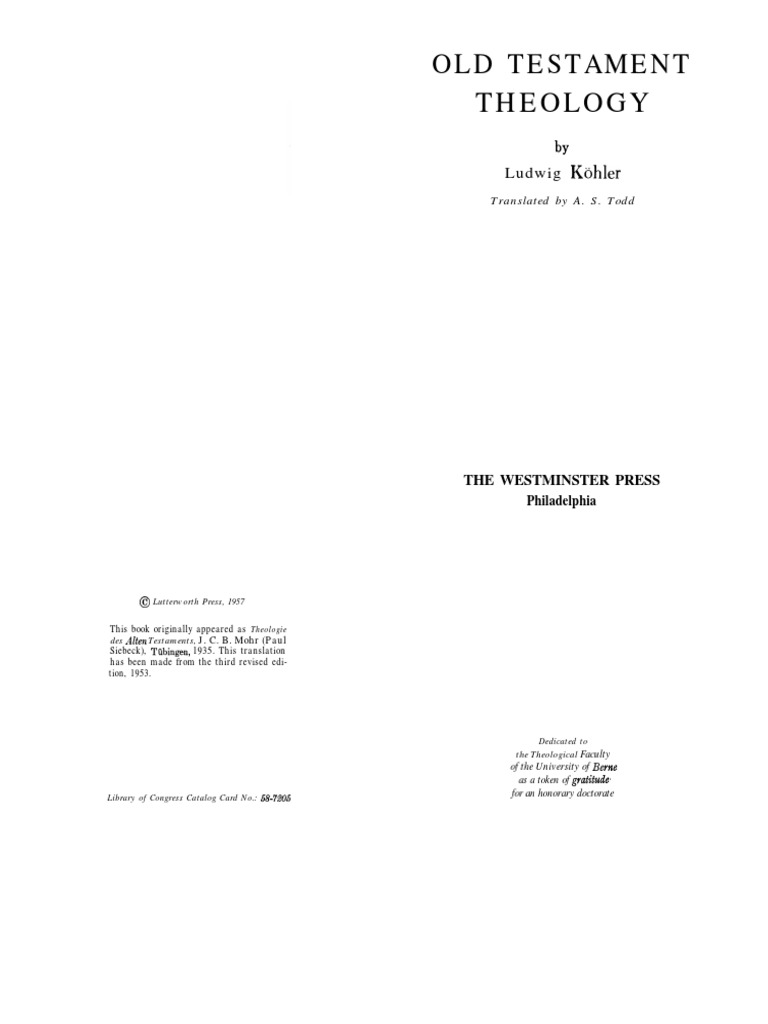 Kohler Old Testament Theology | PDF | Sacrifice | God