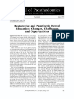 Restorative and Prosthetic Dental Education: Changes, Challenges, and Opportunities