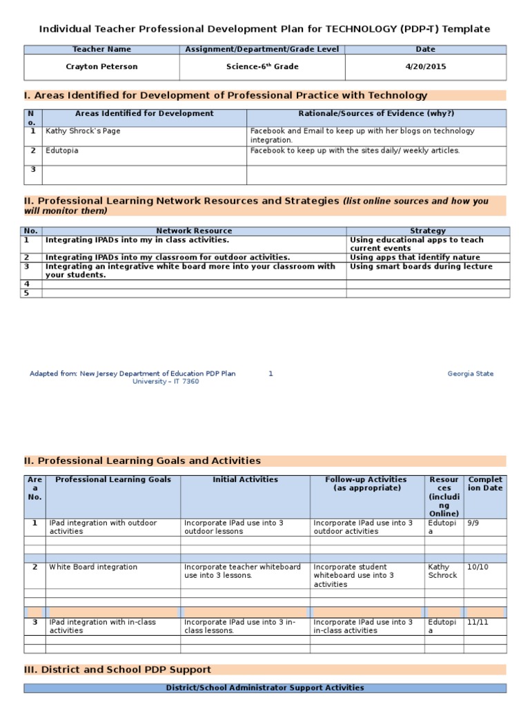Teacher Technology PDP Template | PDF | Pedagogy | Learning