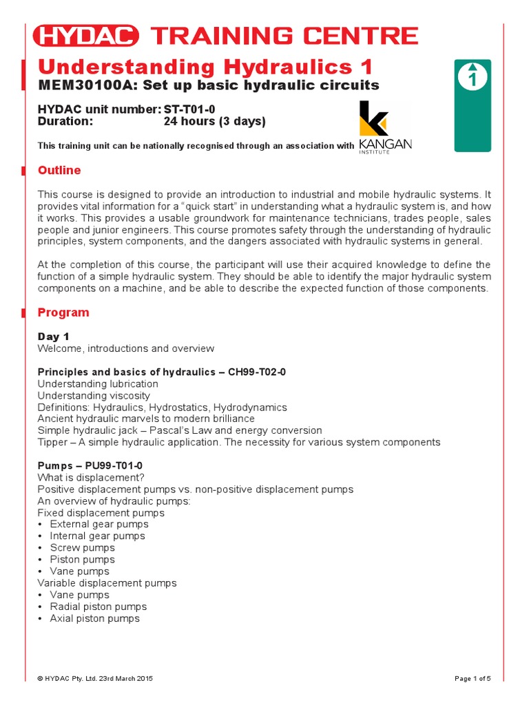 HYDAC Understanding Hydraulics1 MAR 2015 | PDF | Valve | Pump