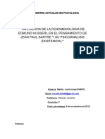 Influencia de La Fenomenologia en El Pensamiento de Sartre