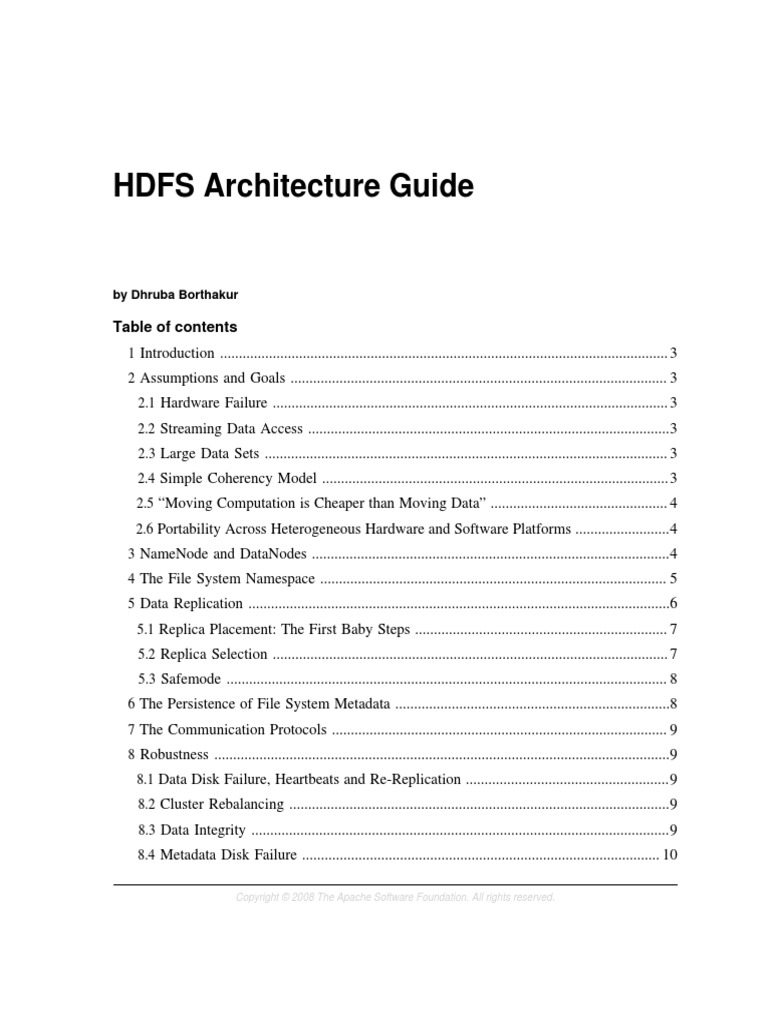 HDFS Architecture Guide: by Dhruba Borthakur | PDF