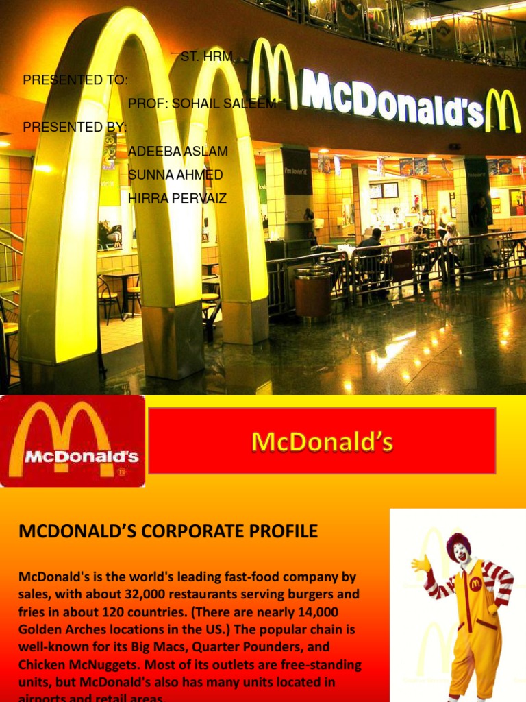Mcdonald's Strategic Human Resource Management Mc Donald's Human
