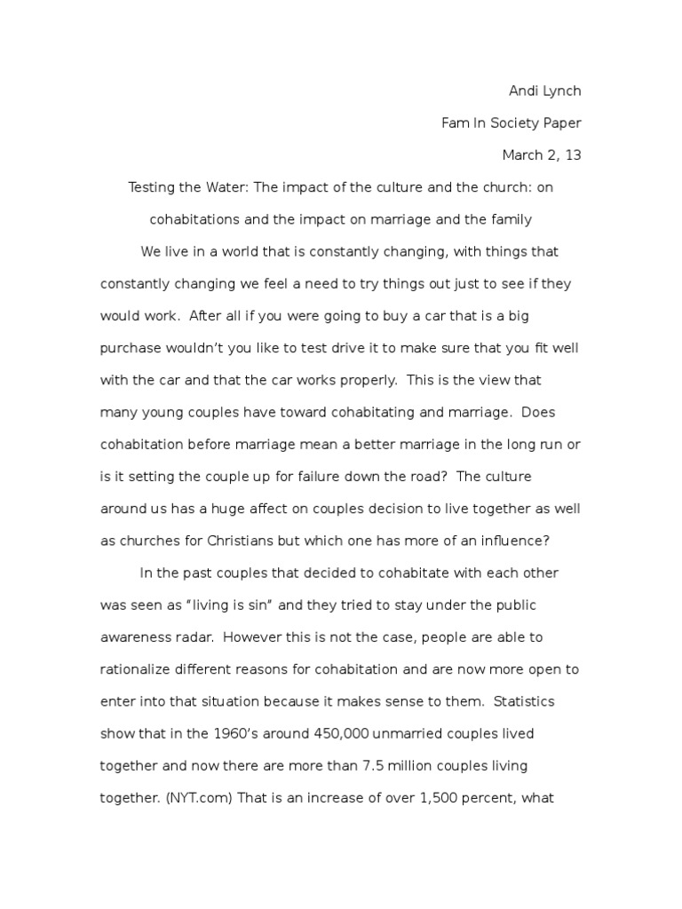 Cohabitation essay pdf image