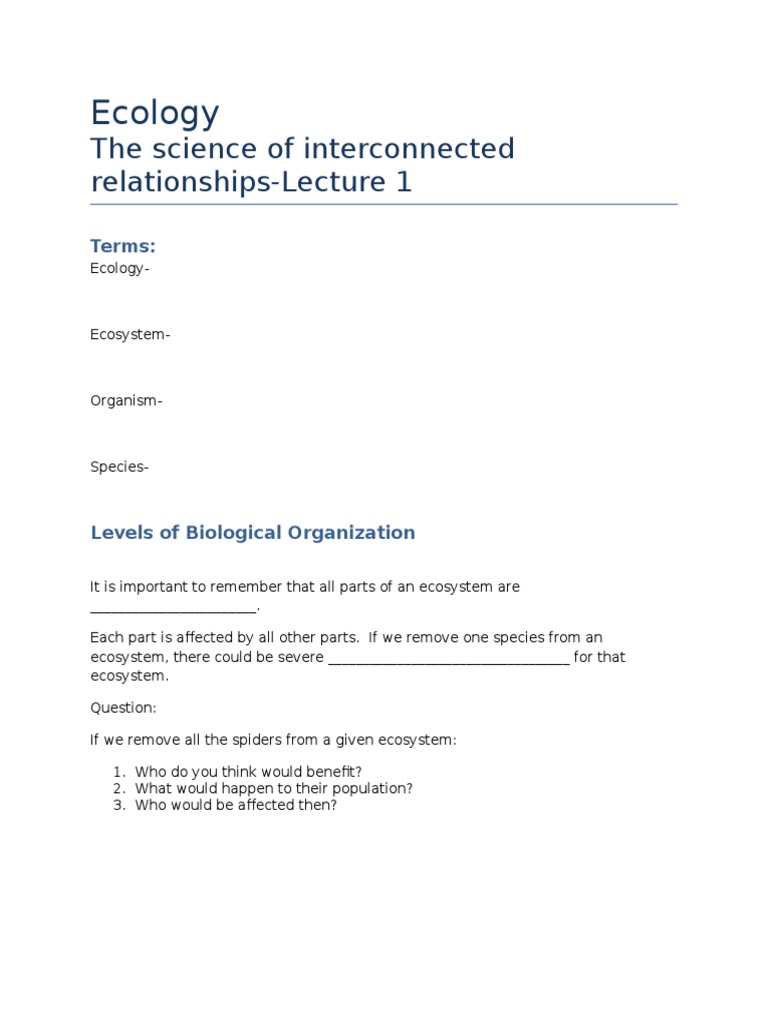 Introduction to Ecology Concepts | PDF