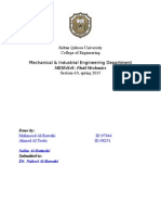 Sultan Qaboos University College of Engineering Mechanical & Industrial Engineering Department Section-10, Spring 2015