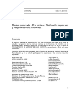 (20)Nch 819 of 2003- Madera Preservada - Pino Radiata- Clasificacion Segun Uso y Riesgo en Servic