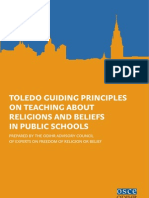 Toledo Guiding Principles On Teaching About Religions and Beliefs in Public Schools