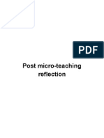 Post Micro-Teaching Reflection