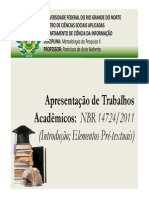 Aula 10 - Trabalhos Acadêmicos (Conceitos, Tipologia, Parte Interna e Externa, Elementos Pré-textuais)
