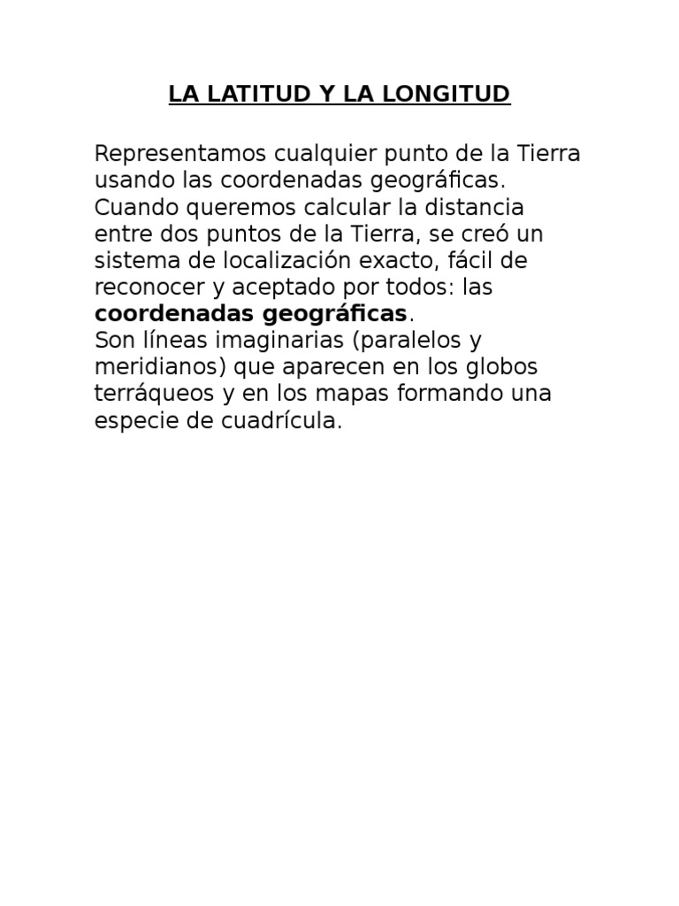 Comprendiendo las coordenadas geográficas latitud y longitud PDF Ecuador Longitud