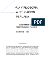 Historia y Filosofia de La Educacion Peruana