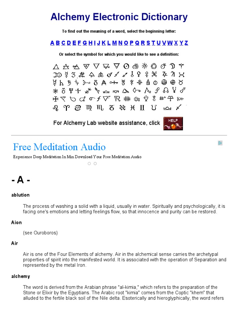 Alchemical Terms and Definitions | PDF | Alchemy | Mercury (Element)