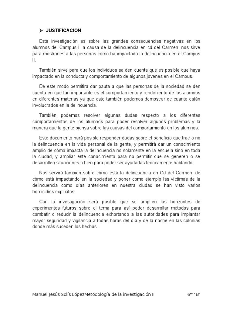 Impacto de la delincuencia en alumnos del Campus II | PDF | Delito ...