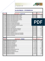 Tab de Preços - Fitoterápicos 2012