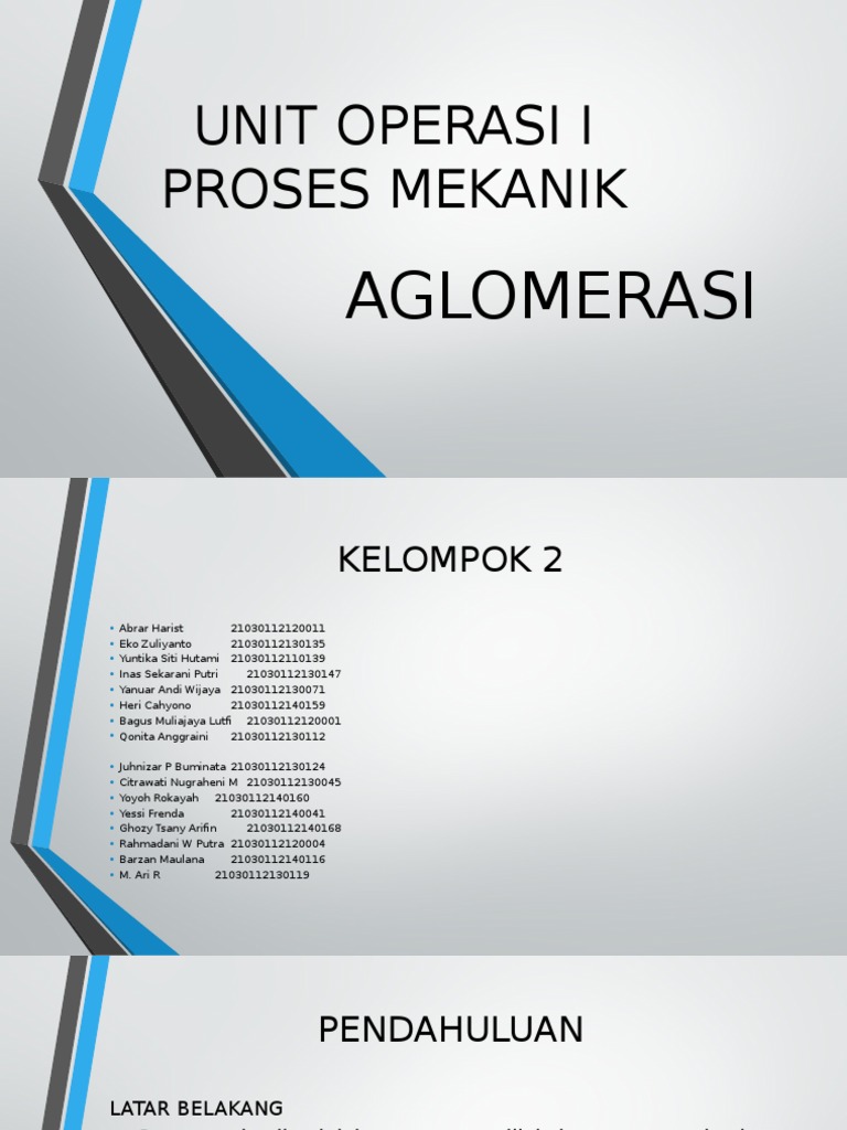 Unit Operasi I - Aglomerasi | PDF