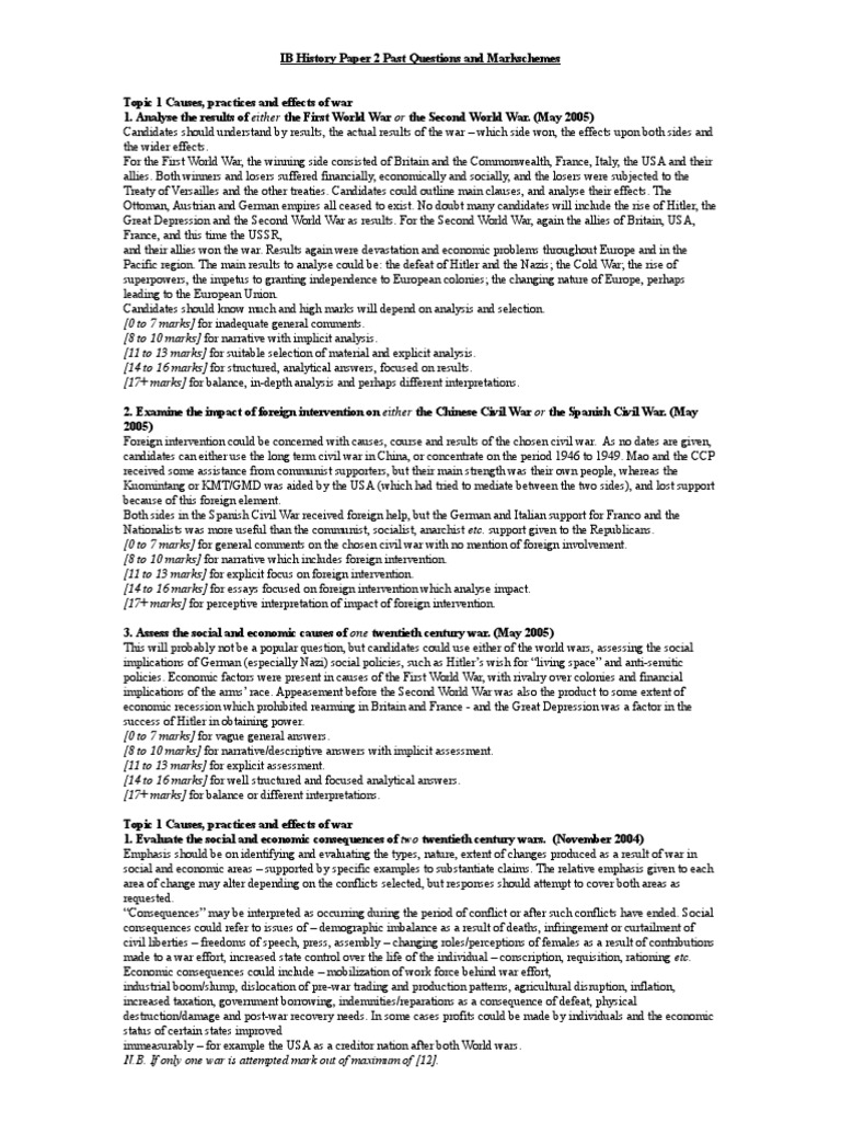 IB History Paper 2 Past Questionsfor2006 (2) Cold War Mao Zedong