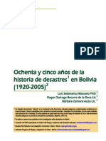 85 años de la historia de desastres en bolivia