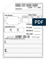 Morning Work Number of The Day and Daily Fix It Freebie