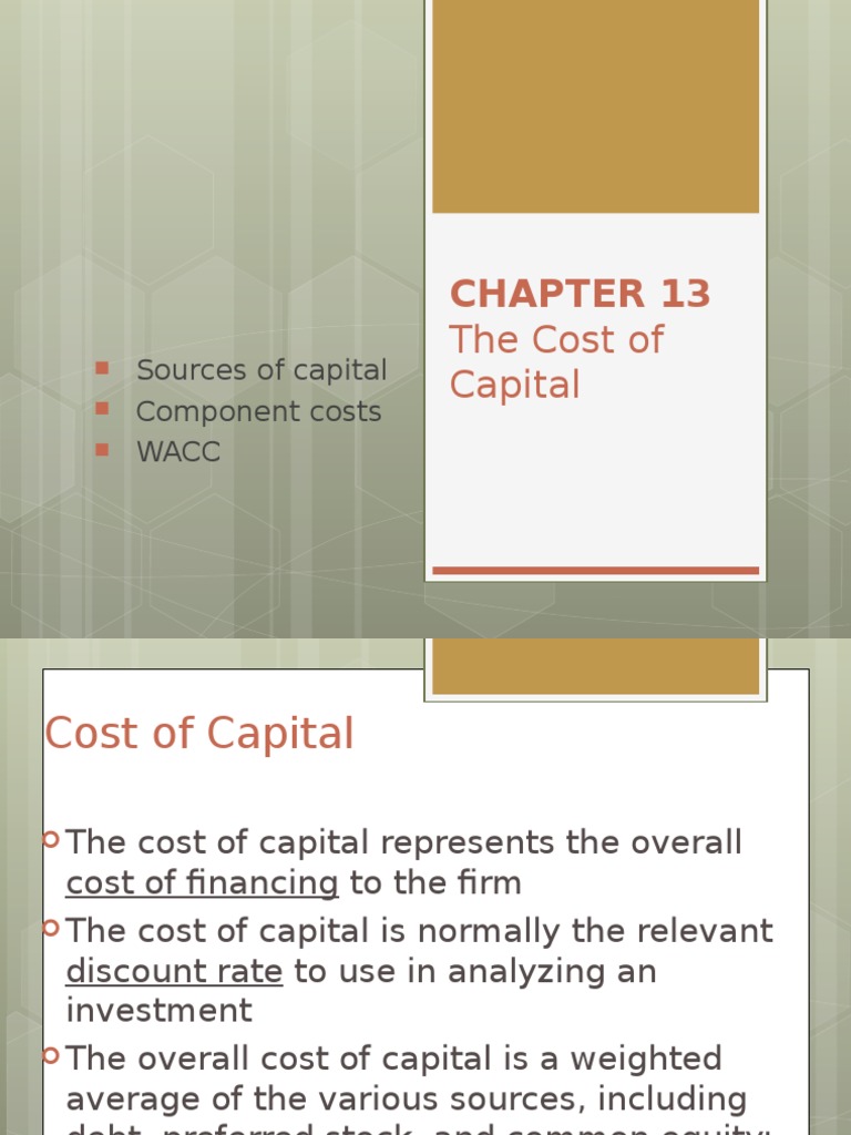 Understanding Cost of Capital and WACC | PDF | Cost Of Capital ...