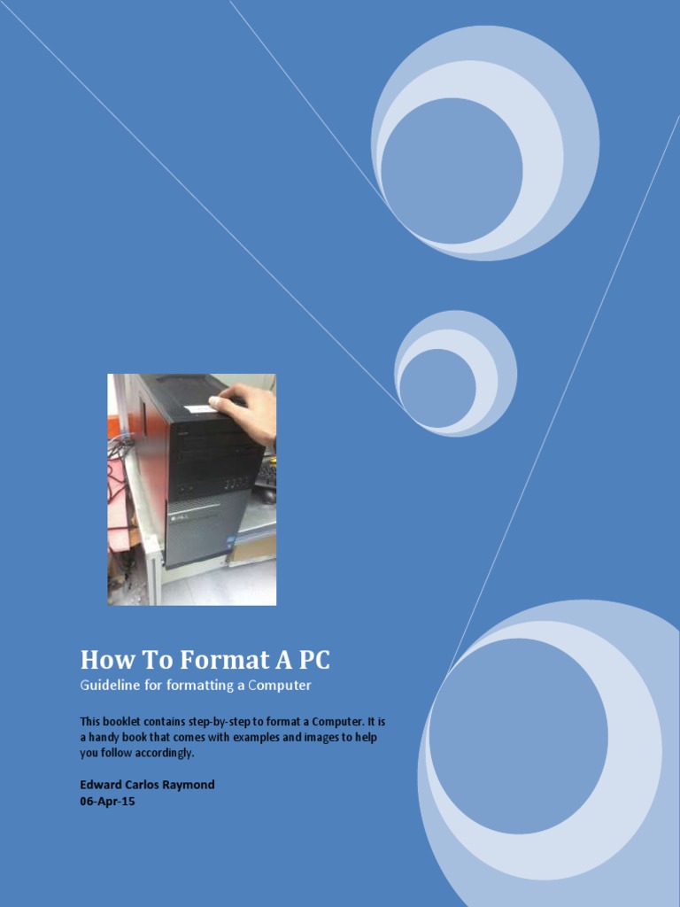 How To Format A PC Guideline For Formatting A Computer PDF