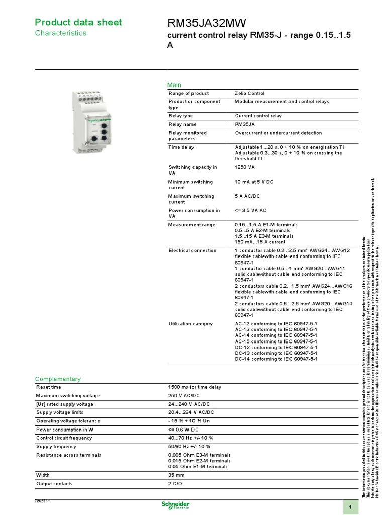 RM35JA32MW Current Control Relay Guide | PDF | International ...