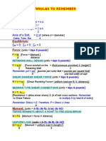 Formulas to Remember