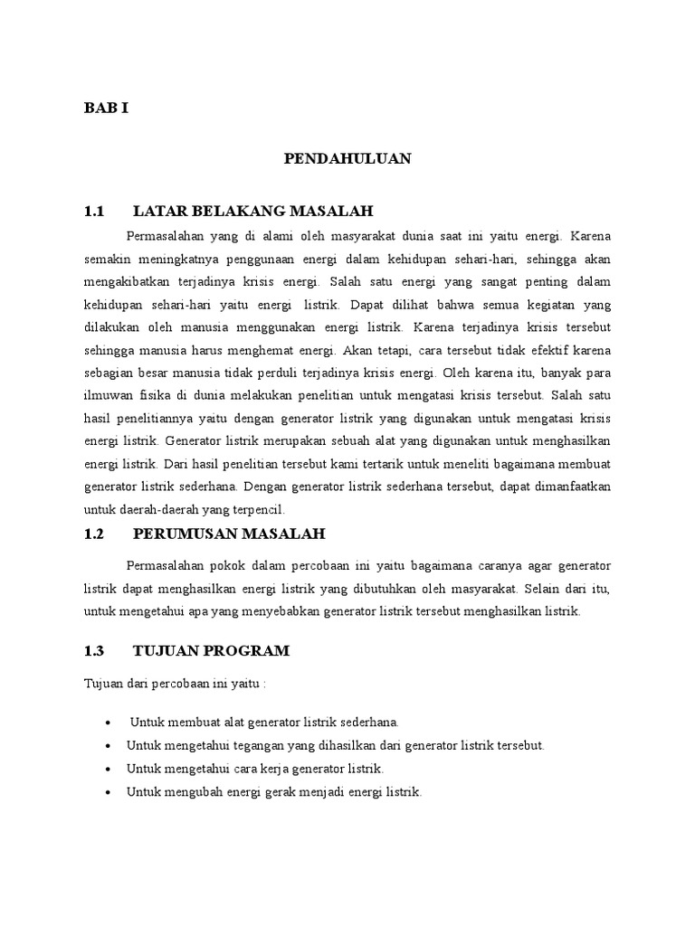 Laporan Praktikum Fisika Membuat Generator Sederhana ...