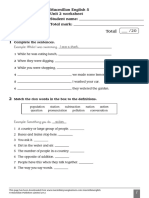 Total: Macmillan English 5 Unit 2 Worksheet Student Name: Total Mark