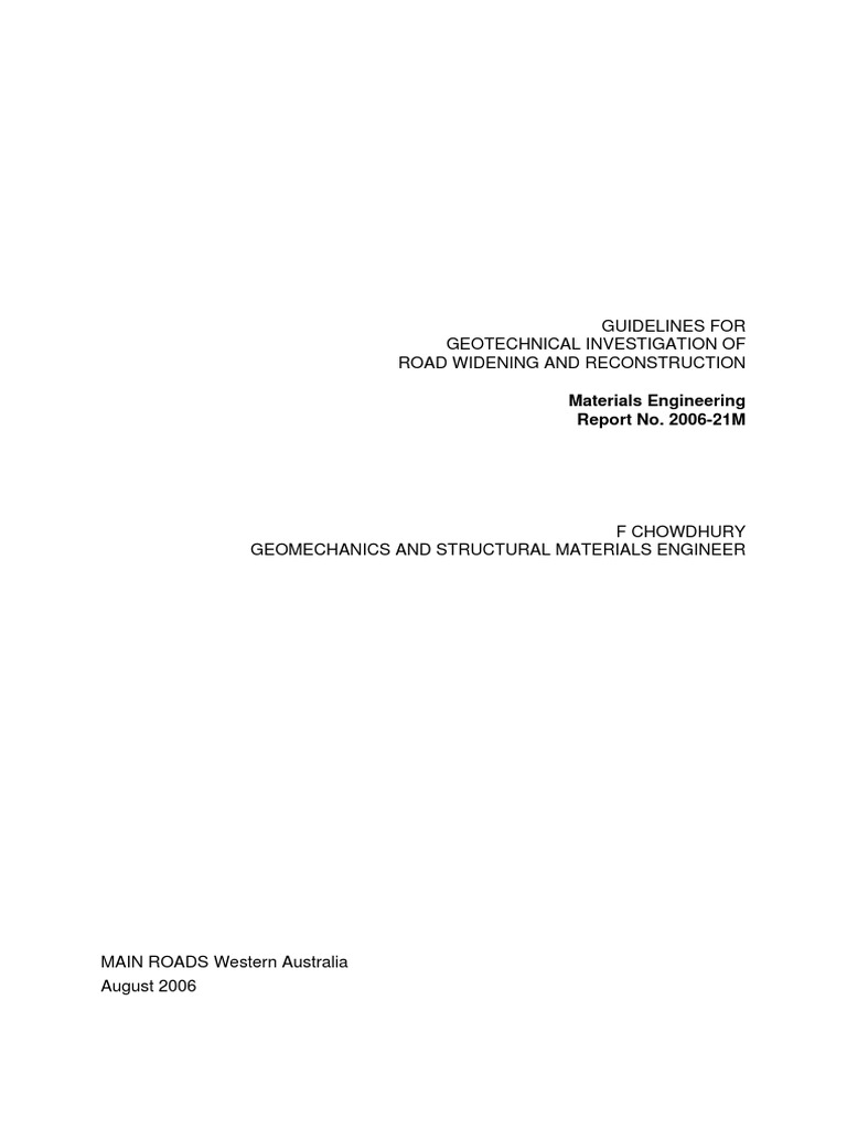 Geotechnical Guidelines for Road Projects | PDF | Geotechnical ...