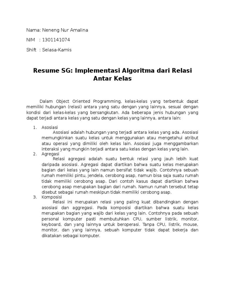 Relasi Kelas dalam OOP Java: Asosiasi, Agregasi, Komposisi | PDF