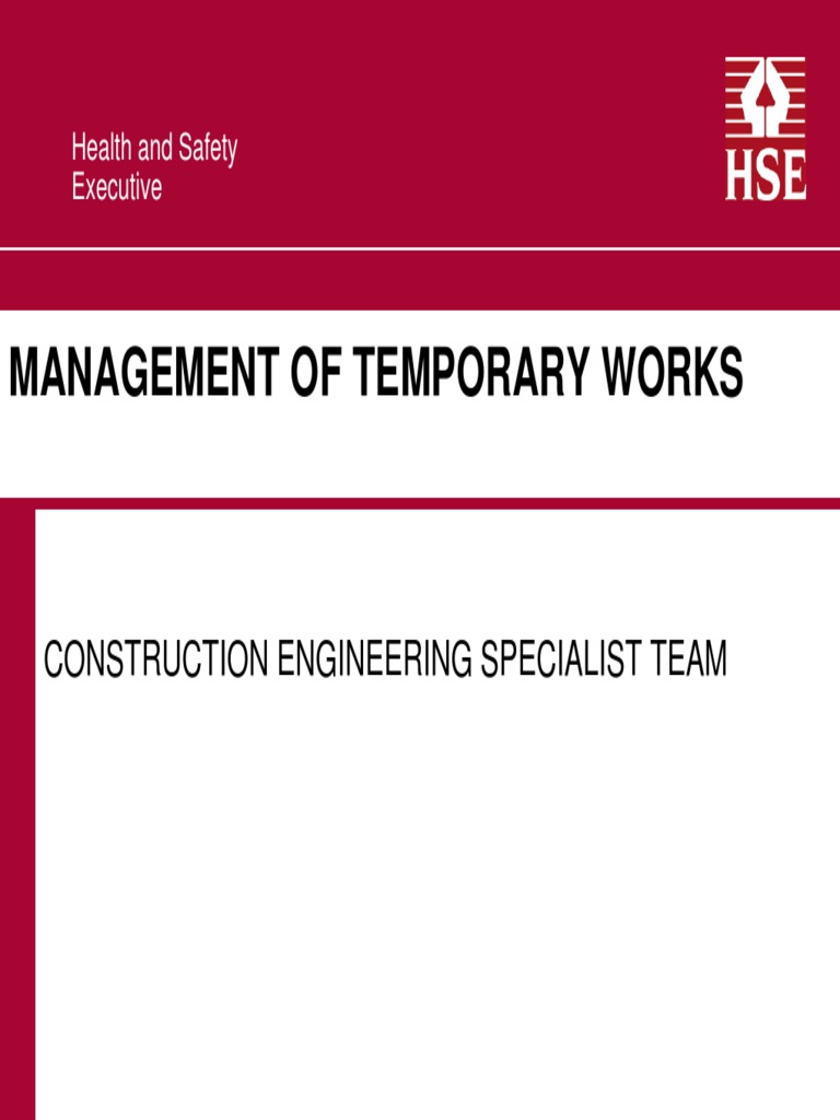 Temporary Works Management PDF General Contractor Engineering