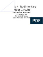 Pre-Lab 4: Rudimentary Adder Circuits: Katherine Morales