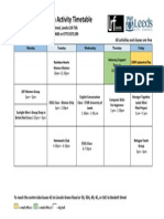 Leeds Refugee Forum/One Community Centre Timetable April 2015