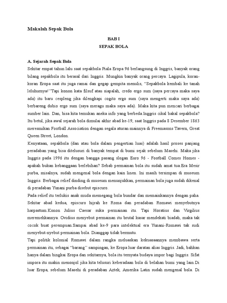 Makalah Sepak Bola