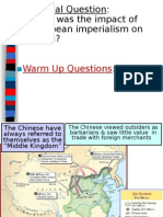 Essential Question: - What Was The Impact of European Imperialism On China?
