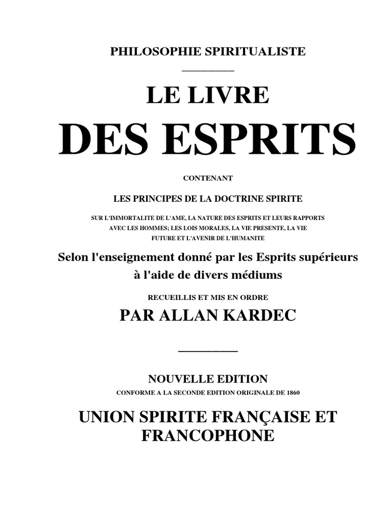 Allan Kardec Le livre des Esprits.pdf Âme Spiritisme