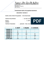 Analisis Pentaksiran Mata Pelajaran Bahasa Inggeris Tahun 5 (Dhachaini)