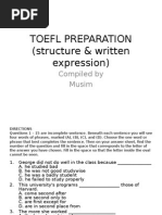 TOEFL PREPARATION (Structure & Written Expression)